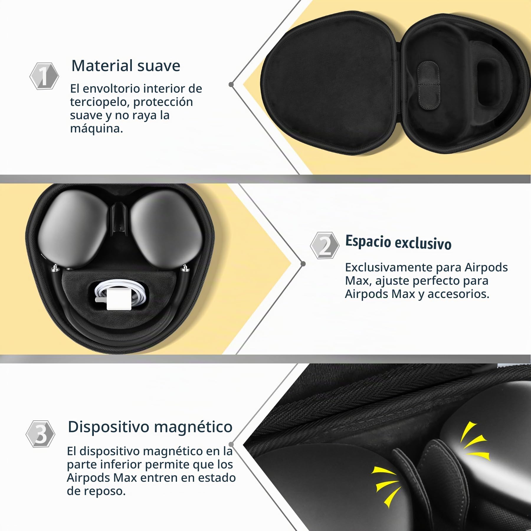 co2CREA Duro Viajar Caja Funda para Apple AirPods MAX(Funda Solo)