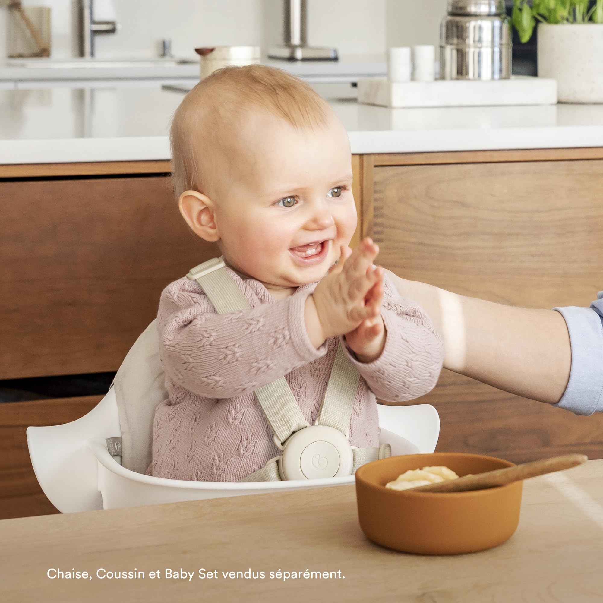 Harnais Stokke pour Nomi, beige - Pour utilisation sur le kit bébé Nomi - facilement ajustable, lavable en machine