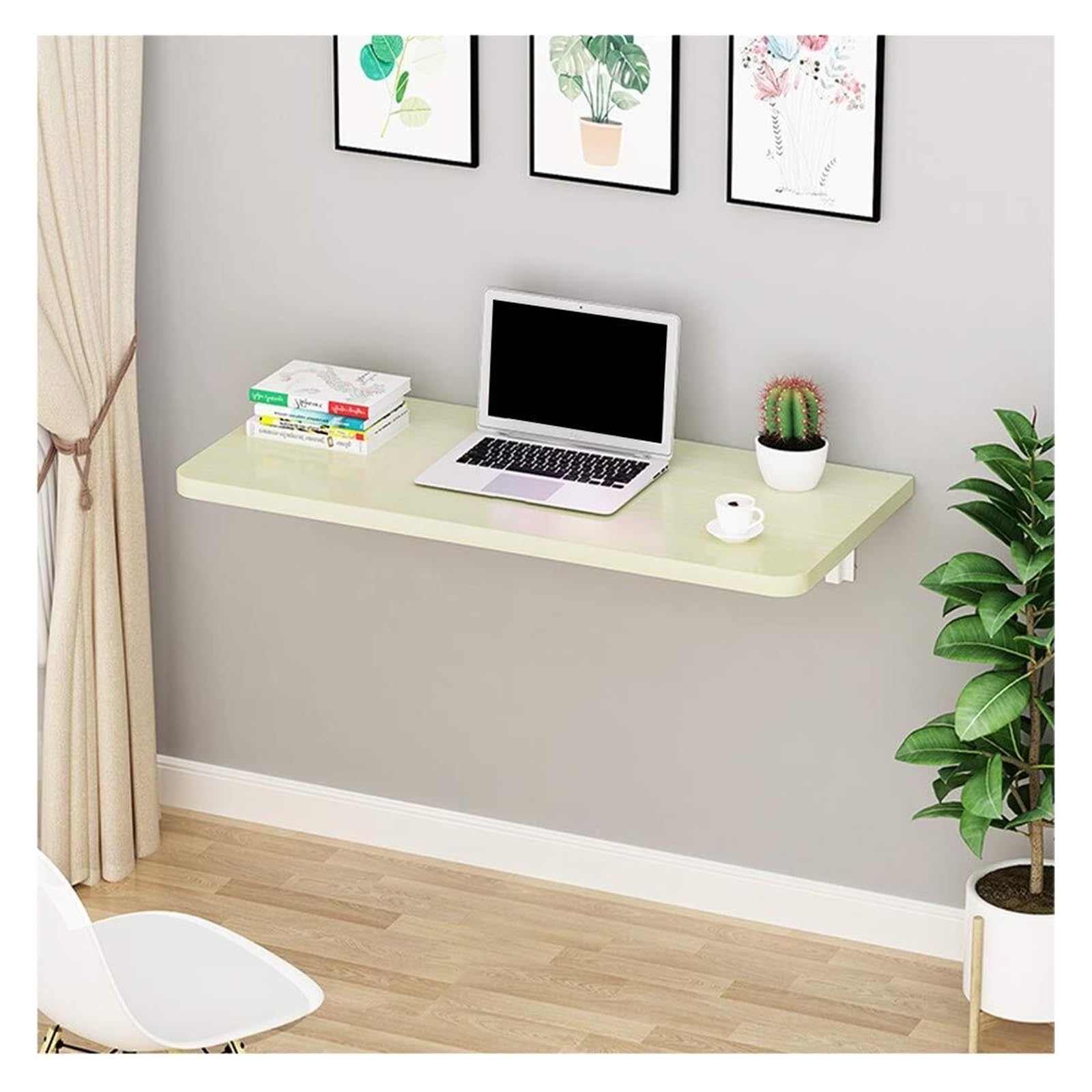 Tavolo da studio pieghevole da parete con accessori, salvaspazio, scrivania per computer da appendere per piccoli spazi, 110 x 40 cm