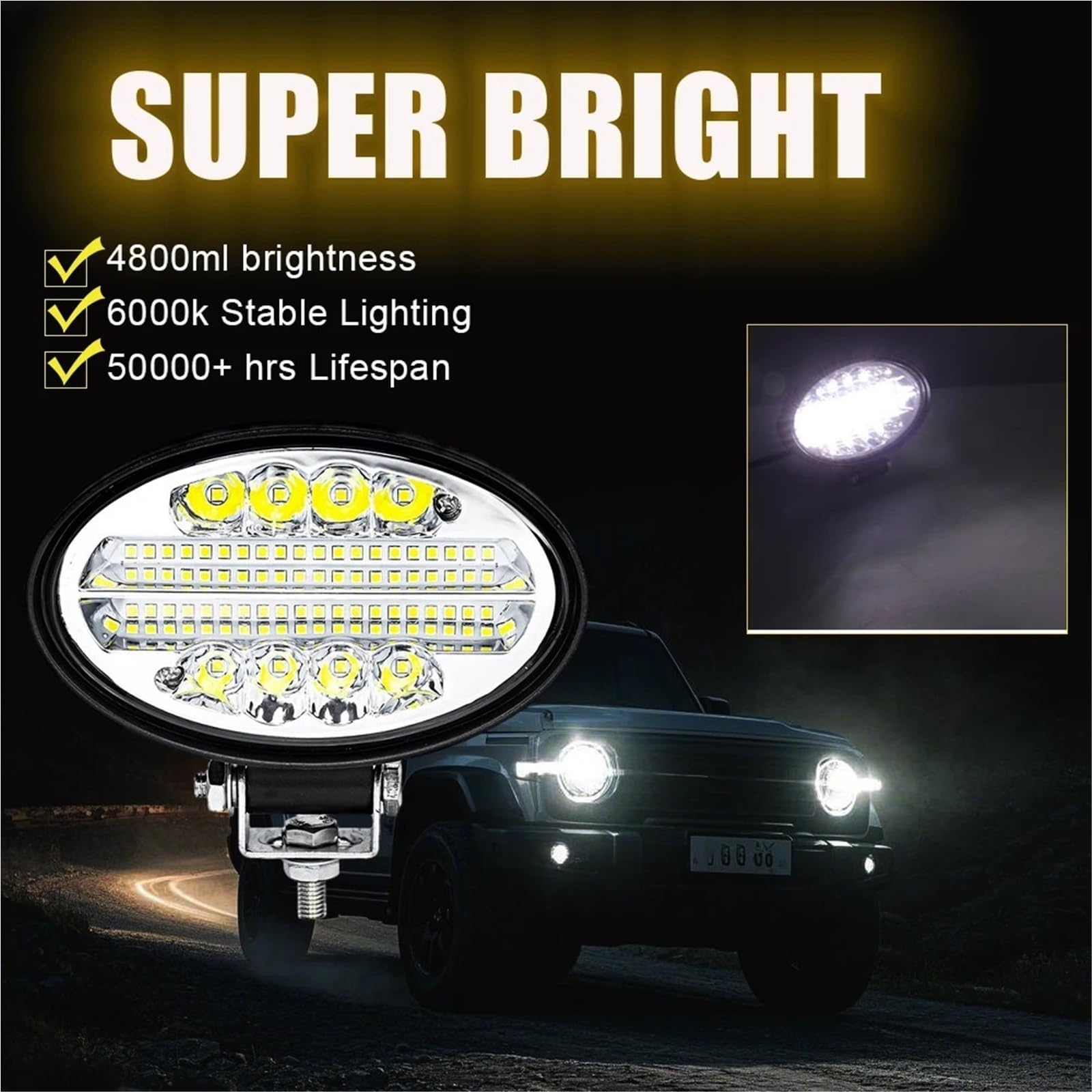tylne światła LED Listwa świetlna LED 5,5 cala, reflektor samochodowy, dioda LED, światła przeciwmgielne, reflektory LED 12-24 V Lampa tylna zespolona(White 2PCS)