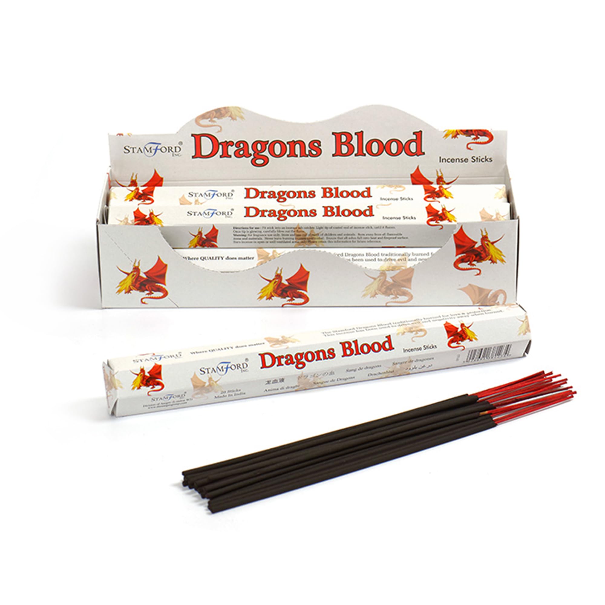 Stamford Premium Incense Sticks 20 Sticks x 6 Packs, Scented Sticks for Meditation & Relaxation, Lavender, Sandalwood, Vanilla, Long-Lasting Fragrance (Dragons Blood)