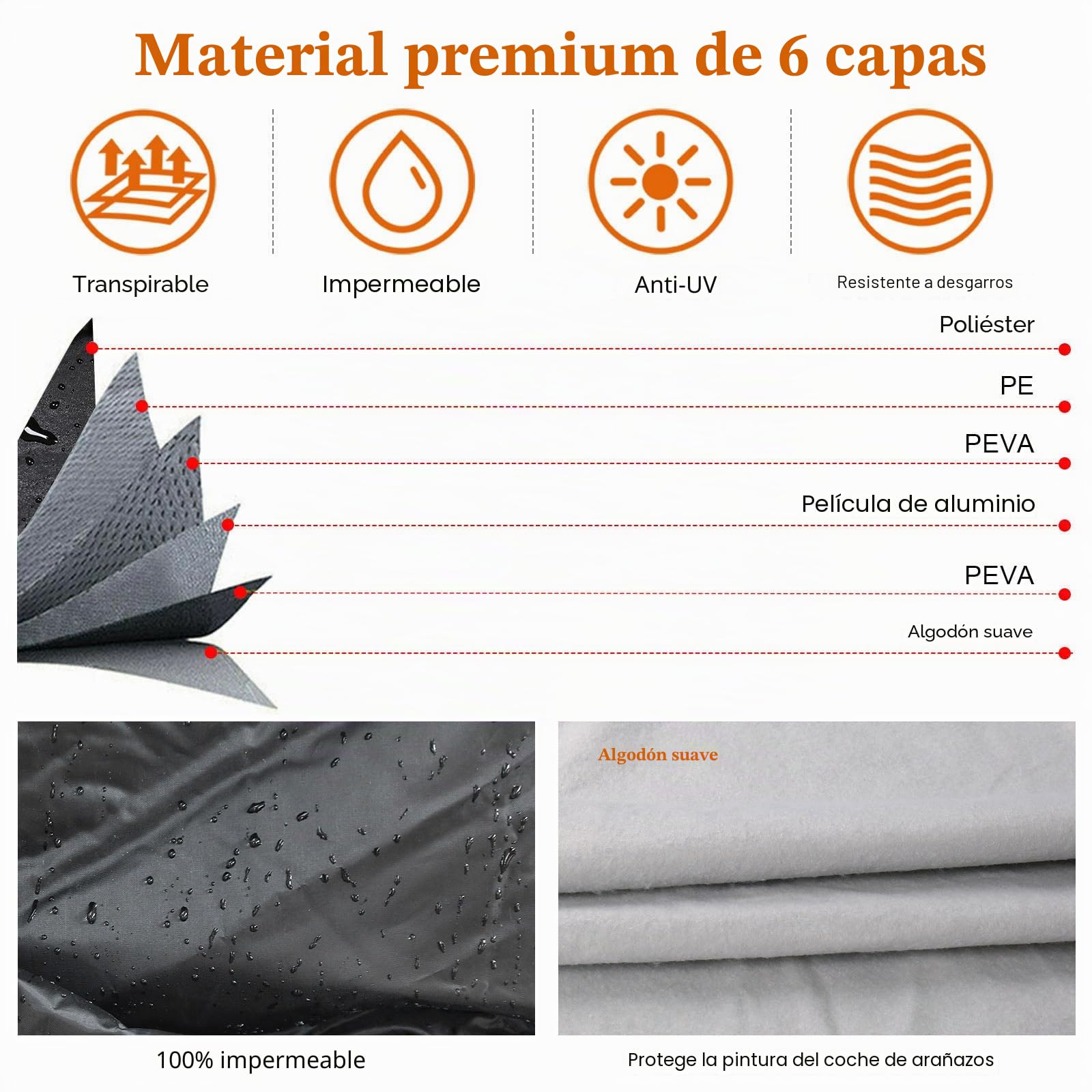 Cubierta del Automóvil Reemplazo para Aixam City/Coupe/MINAUTO/Crossover/Crossline 2007-2025, Lona del Automóvil Garaje Impermeable Garaje Tiras Reflectantes, Funda Coche Exterior Anti-UV