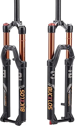 BUCKLOS Horquilla MTB de 2627.529 pulgadas, 4.724in, 1-18 pulgadas rectocónico, ajuste de rebote de horquilla de bicicleta de montaña, eje de