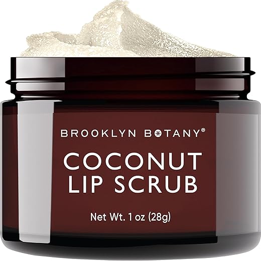 Brooklyn Botany Coconut Flavor Lip Scrub Exfoliator - 1 oz, Moisturizer for Dry & Chapped Lips