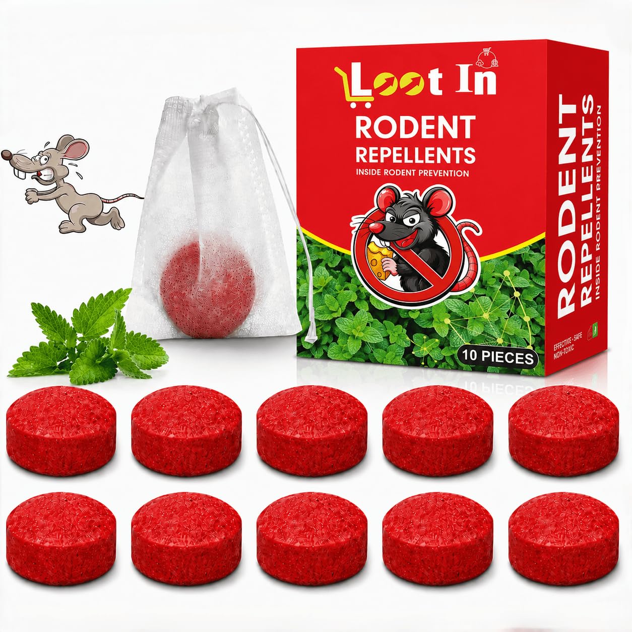 Rat Repellent for Home | car Rat Protector | Rodent Repellent for car No Kill Only Repels Home Indoor-Outdoor, Garden, Garage Rodent Controller Pills to Keep Rodents Out - 10 Tablet-image-29