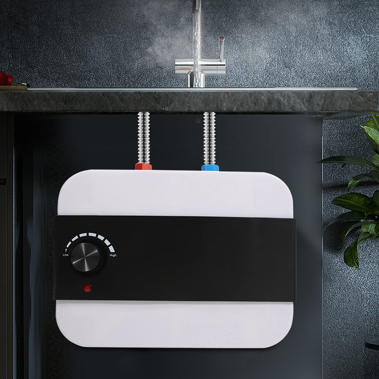 Serbatoio acqua calda sotto tavolo piccolo scaldabagno elettrico 6 litri di capacità IPX4 1500W Bianco