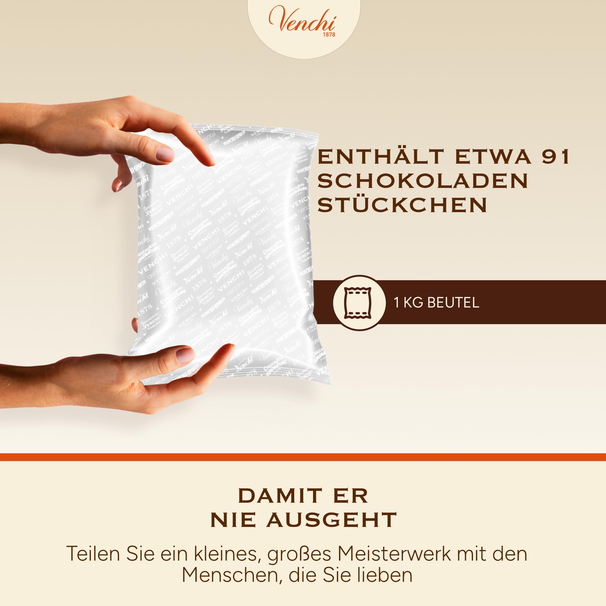 Venchi - Cremino Extra Dunkle Schokolade - Zartbitterschokolade mit Mandelpaste und „Piemontesischer Haselnuss g.g.A.“, 1 kg, glutenfrei, ohne Farbstoffe und ohne Konservierungsmittel