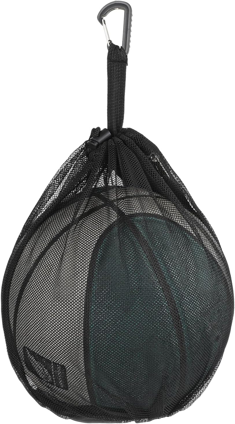 Single Ball Bag, Single Mesh Ball Bag, Balls Storage Bags with Zipper Pocket, Drawstring Sling Backpack for Soccer Basketball Football Volleyball Rugby