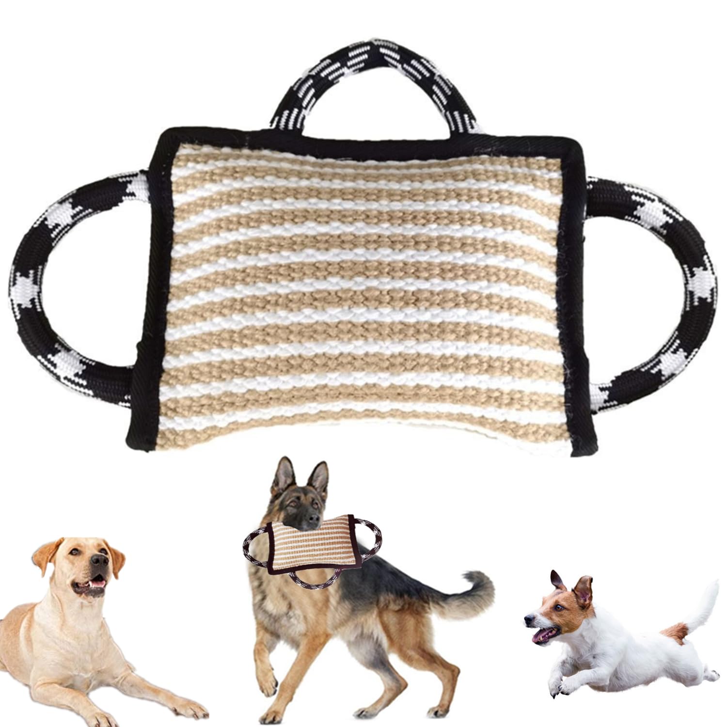 bangminda Dog Chew Toys Indestructible Dog Bite Pillow with 3 Handles Bite Cushion for Dogs Training Tug Toy K9 IPO Interactive Cushion Toy for Small Medium Large Dogs bangminda