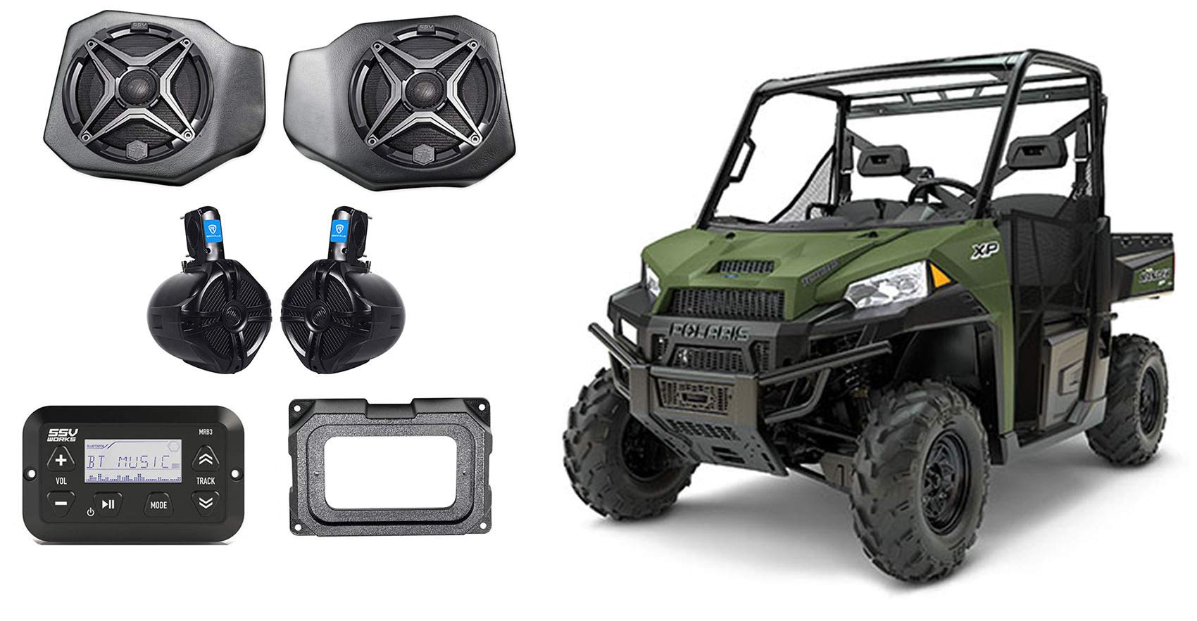 Buy 2018 Polaris Ranger XP1000 Bluetooth Receiver+Waterproof Speakers