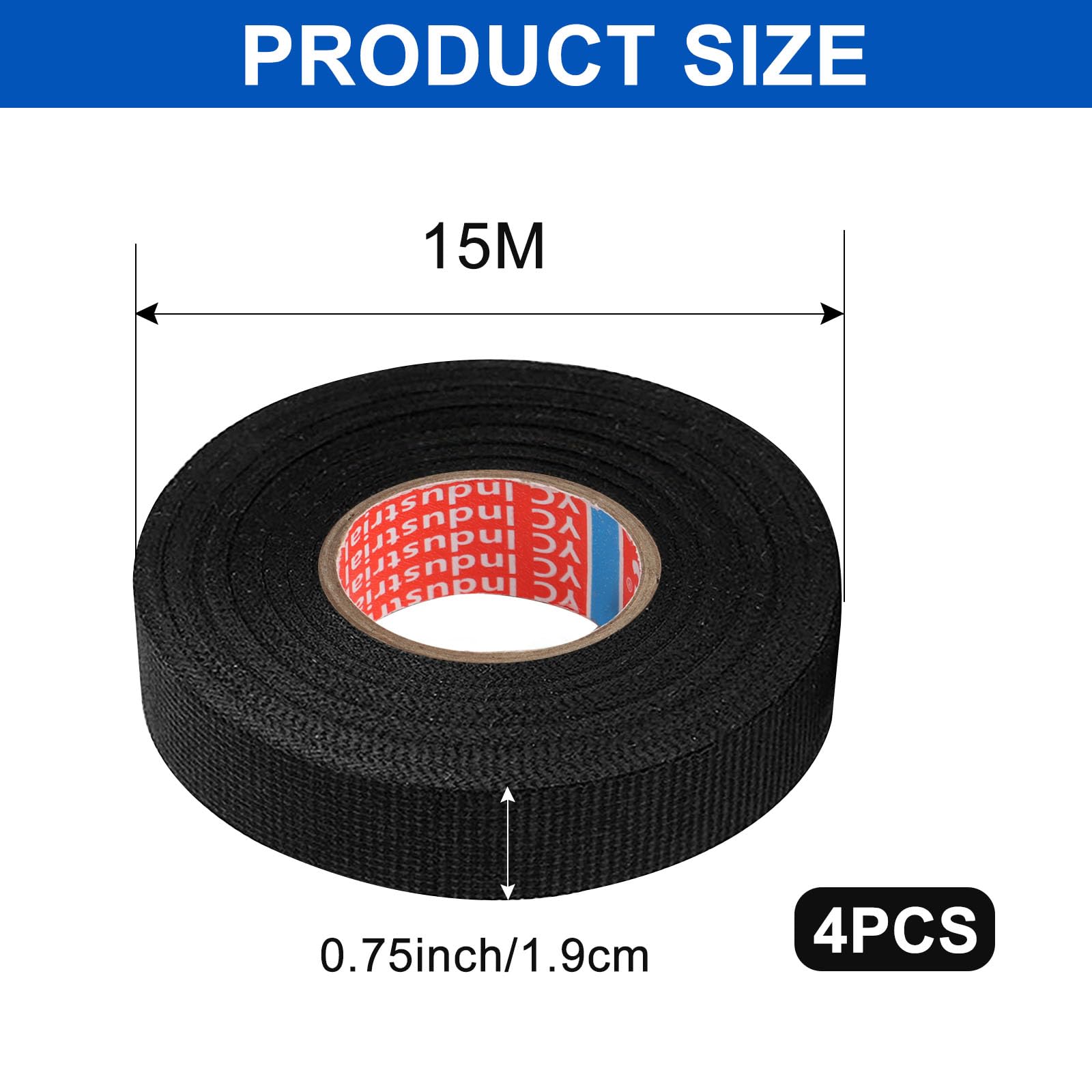 Nastro Isolante Nero Per Auto - 4 Rotoli Da 19mm X 15m - Adesivo Resistente - Foto 7