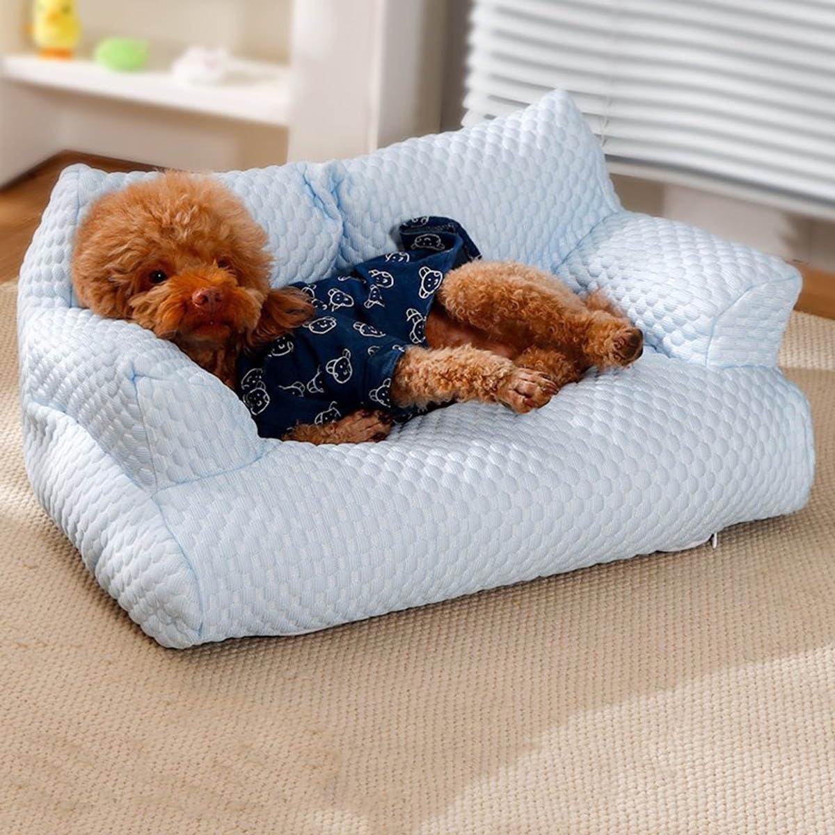 Kühlendes Haustierbett aus Eisseide, atmungsaktives, waschbares Hundesofa, Sommerschlafsofa for Haustiere, kühles Eisseidensofa, abnehmbares und waschbares Haustierbett, Haustierbetten for große Hunde