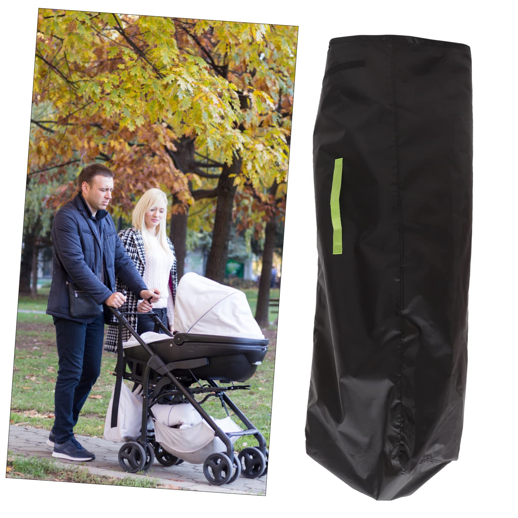 Garneck Borsa Porta Oggetti per Passeggino, Copertura da Viaggio Oxford Nero, e Facile da Pulire, per Uso Quotidiano e Gate Check