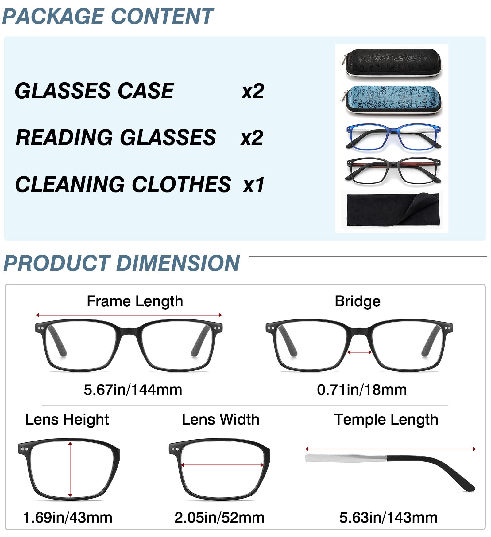 Blaulichtblockierende Lesebrille für Männer, blendfreie Computerbrille mit Federscharnier mit Etui