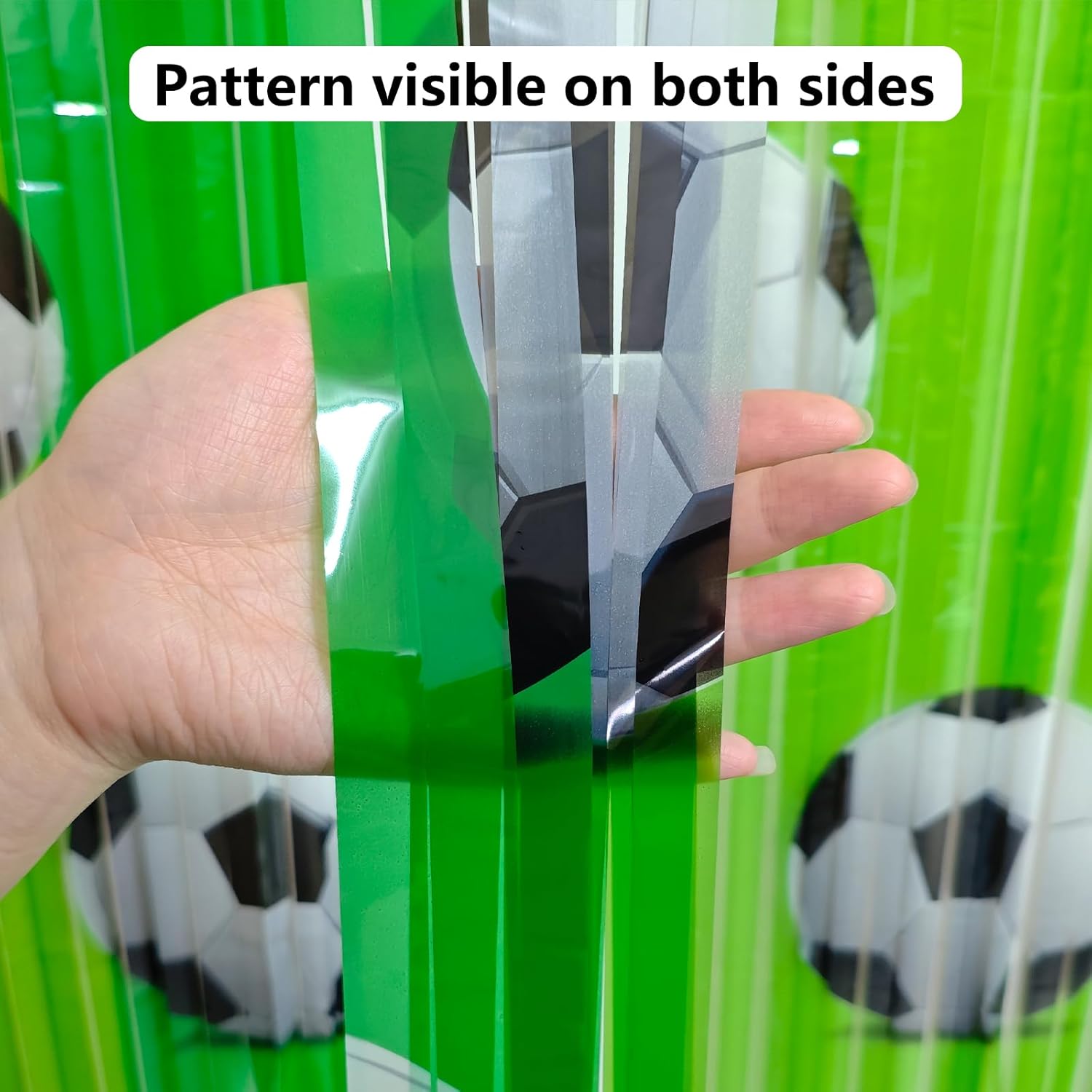 Soccer Birthday Party Fringe Curtains Decorations Supplies, 2 Pack 3.3 x 6.6ft Tinsel Foil Fringe Photo Backdrop,1 Pack Happy Birthday Banner - Image 6