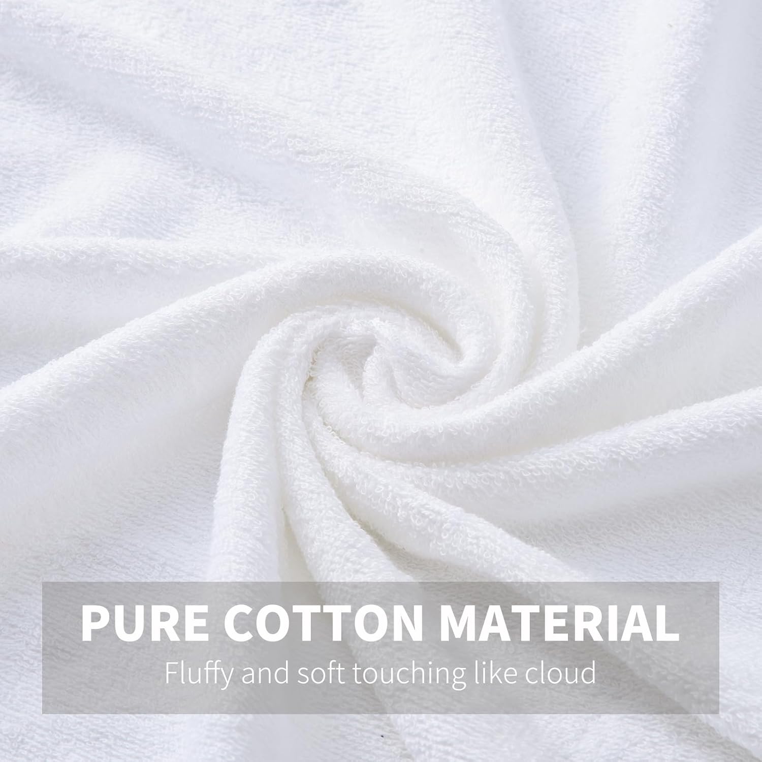 Hooded Baby Towels, 100% Cotton, Ultra-Soft & Absorbent Baby Bath Towels with Bath Mitt, Baby Bath Towels for Newborn, Infant, Toddler and Kids,4 Piece,39"x 39", (Bear-White)