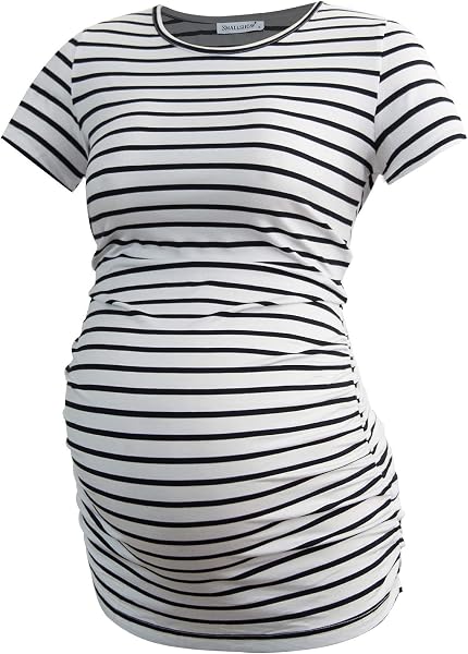 Smallshow Maternity Clothing Tops Side Ruched Pregnancy Clothes for Women 3-Pack - 5
