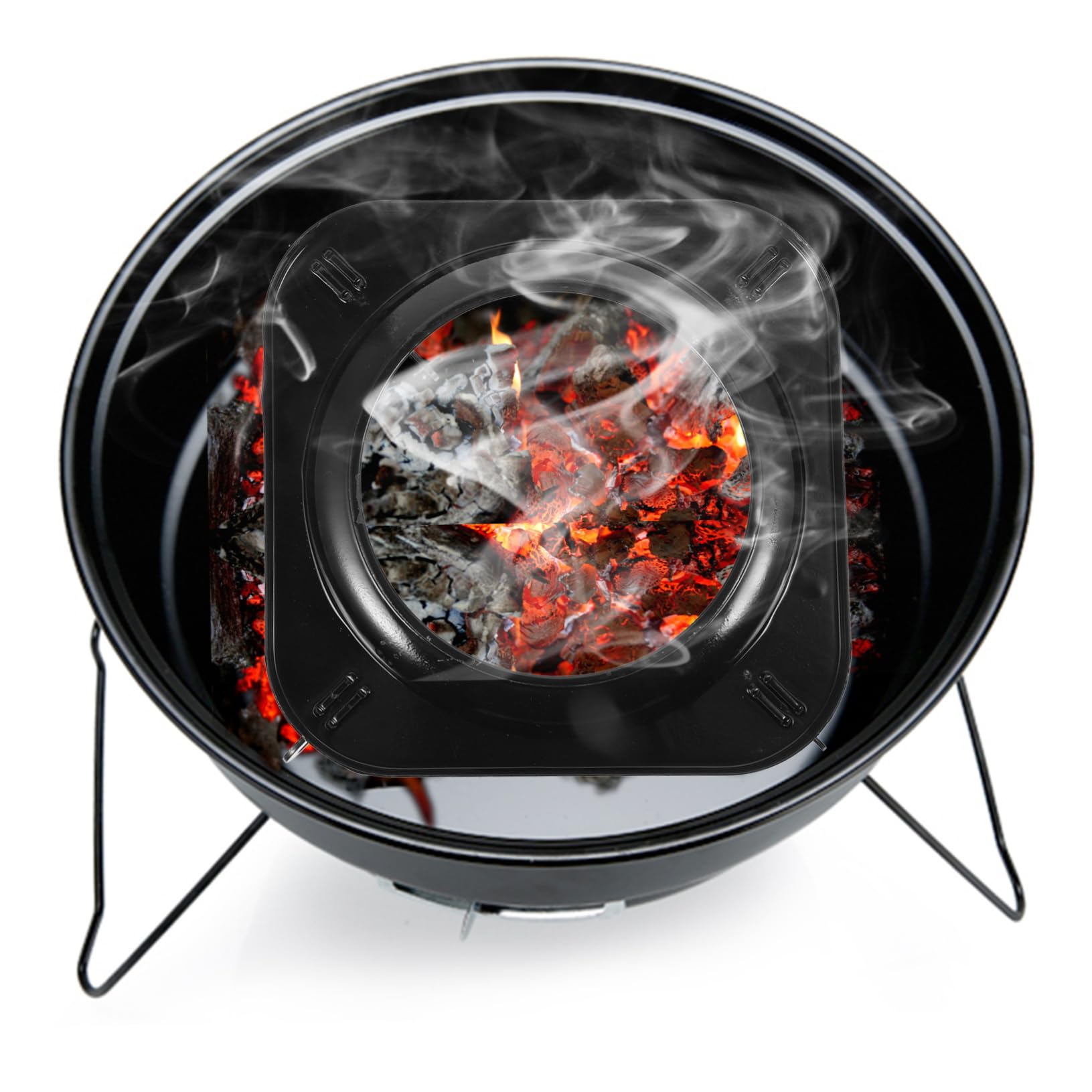 Soporte Antideslizante para Olla de Cocina de Gas en Metal Negro