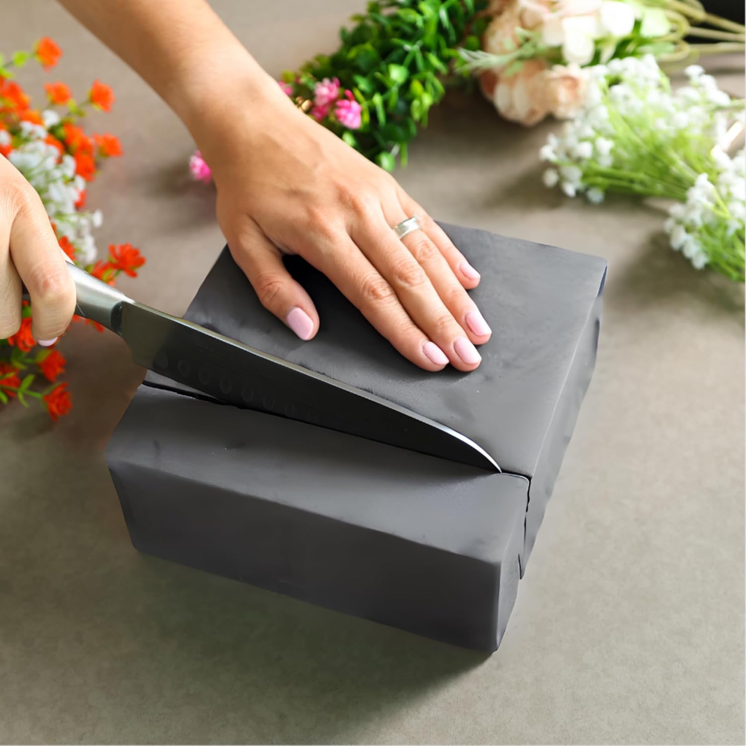XCEL Floral Foam Blocks - Reusable, Weather Resistant Craft Foam Fresh & Artificial Flower Arrangements, Faux Florist Foam Planters Florist Supplies (Gray 7" x 7" x 3" - 4 Pack)
