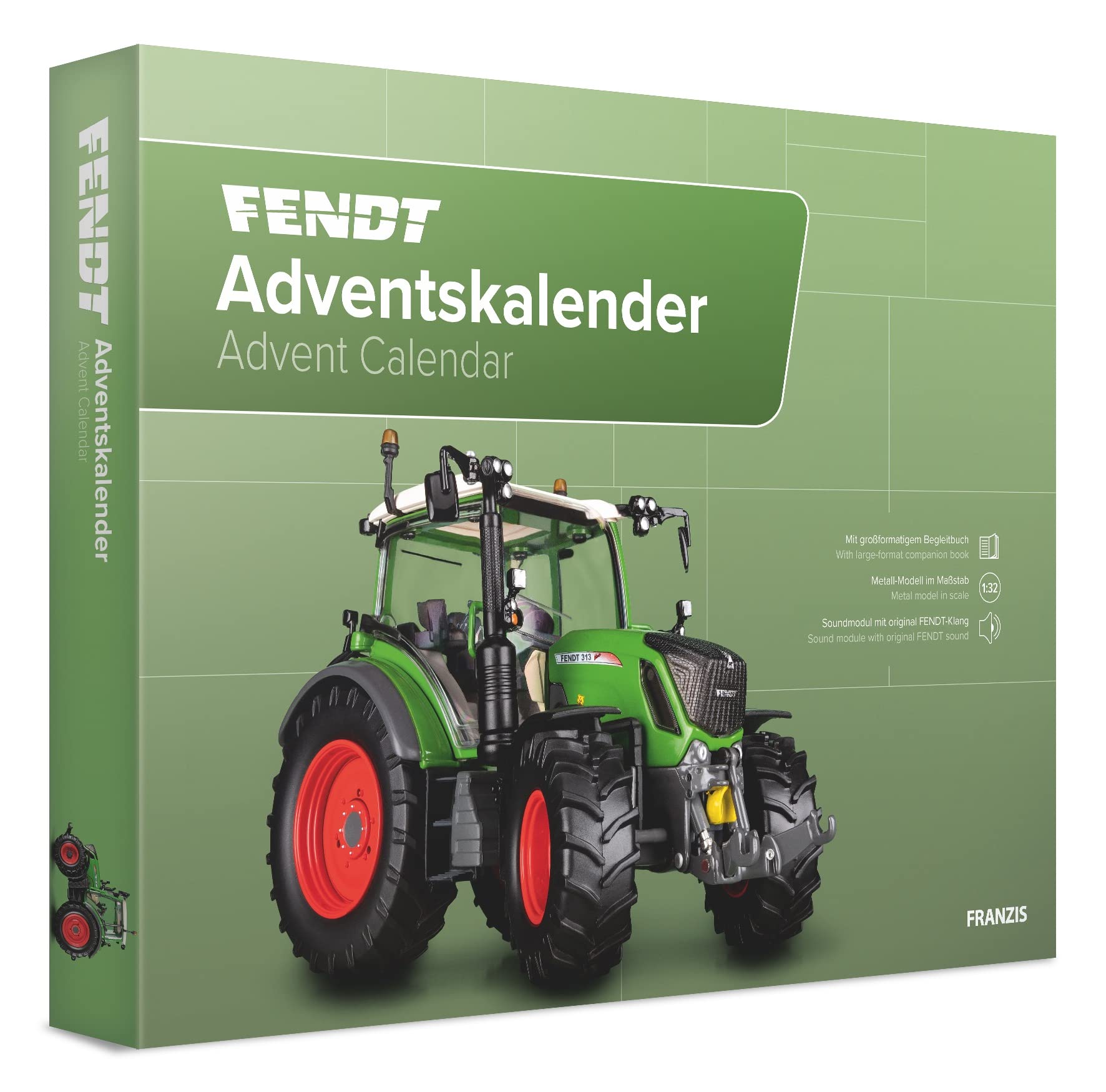 FRANZIS 67231 - Fendt Vario 313 Traktor Adventskalender, Modellbausatz 1:32
