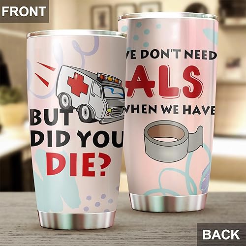 Miniatura 4 de Vaso paramédico de acero inoxidable de 20 onzas con tapa, divertido regalo EMS para cumpleaños, Navidad, regalos de semana EMS para paramédicos EMT,