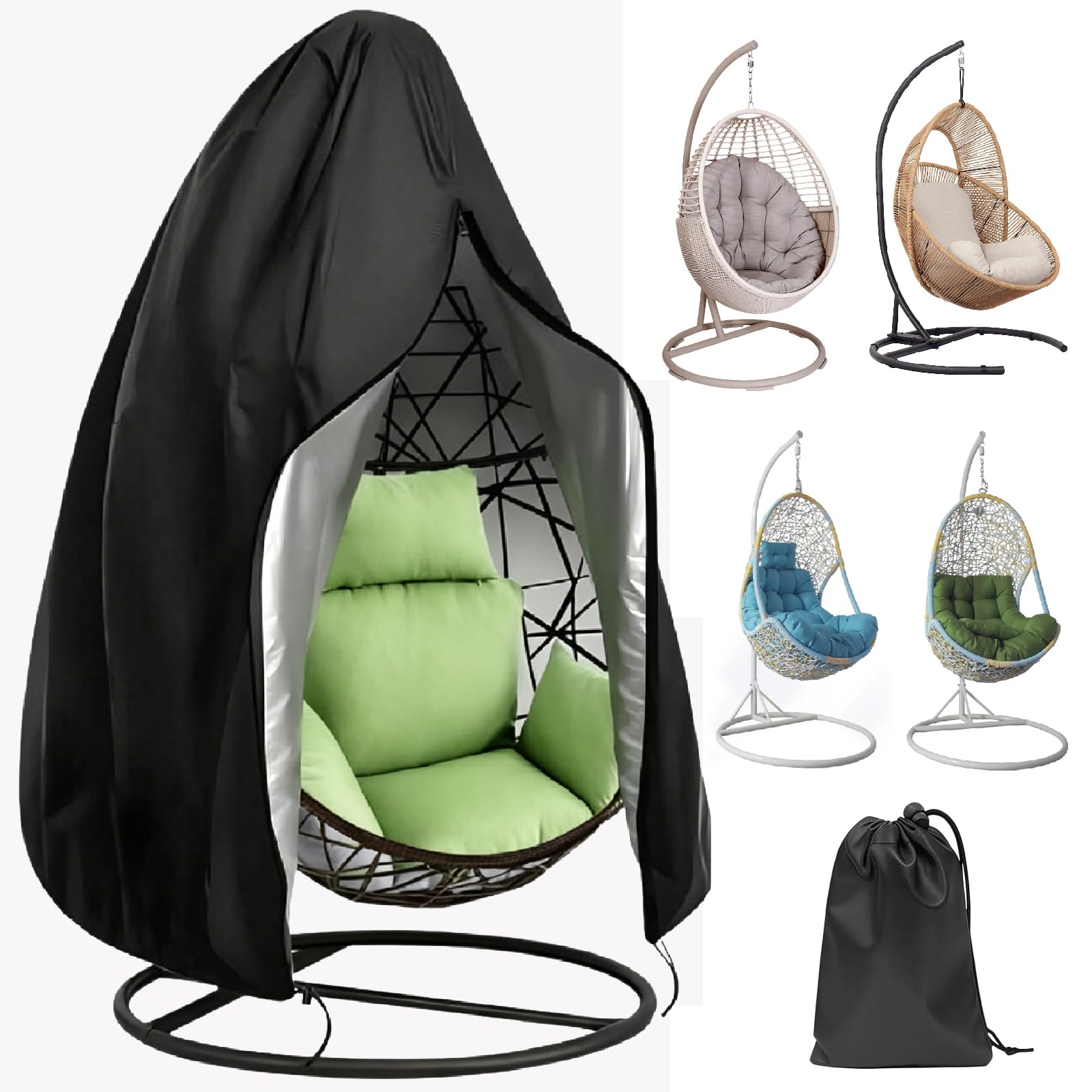 Egg Chair Cover, Waterproof Heavy Duty Hanging Egg Chair Covers, 190×115cm