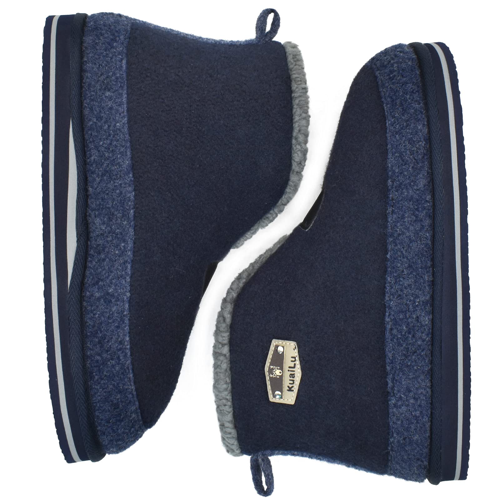 KuaiLu Pantofole Stivaletto Uomo Invernali Babbucce Calde Peluche Pelose Foderata Chiuse Pantofola Stivali Casa Comode Memory Foam Slippers con Indoor outdoor Antiscivolo Suola