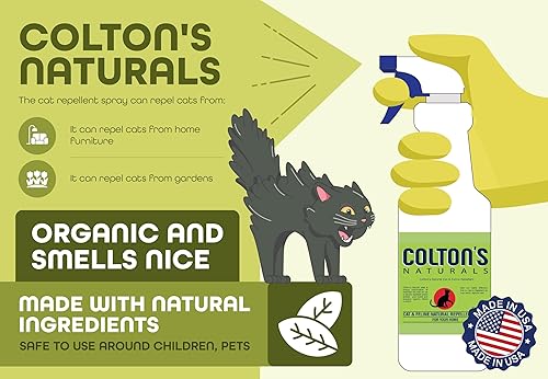 Miniatura 4 de Repelente para gatos en aerosol para interiores (32 onzas) 100% orgánico y natural repelente de muebles de patio