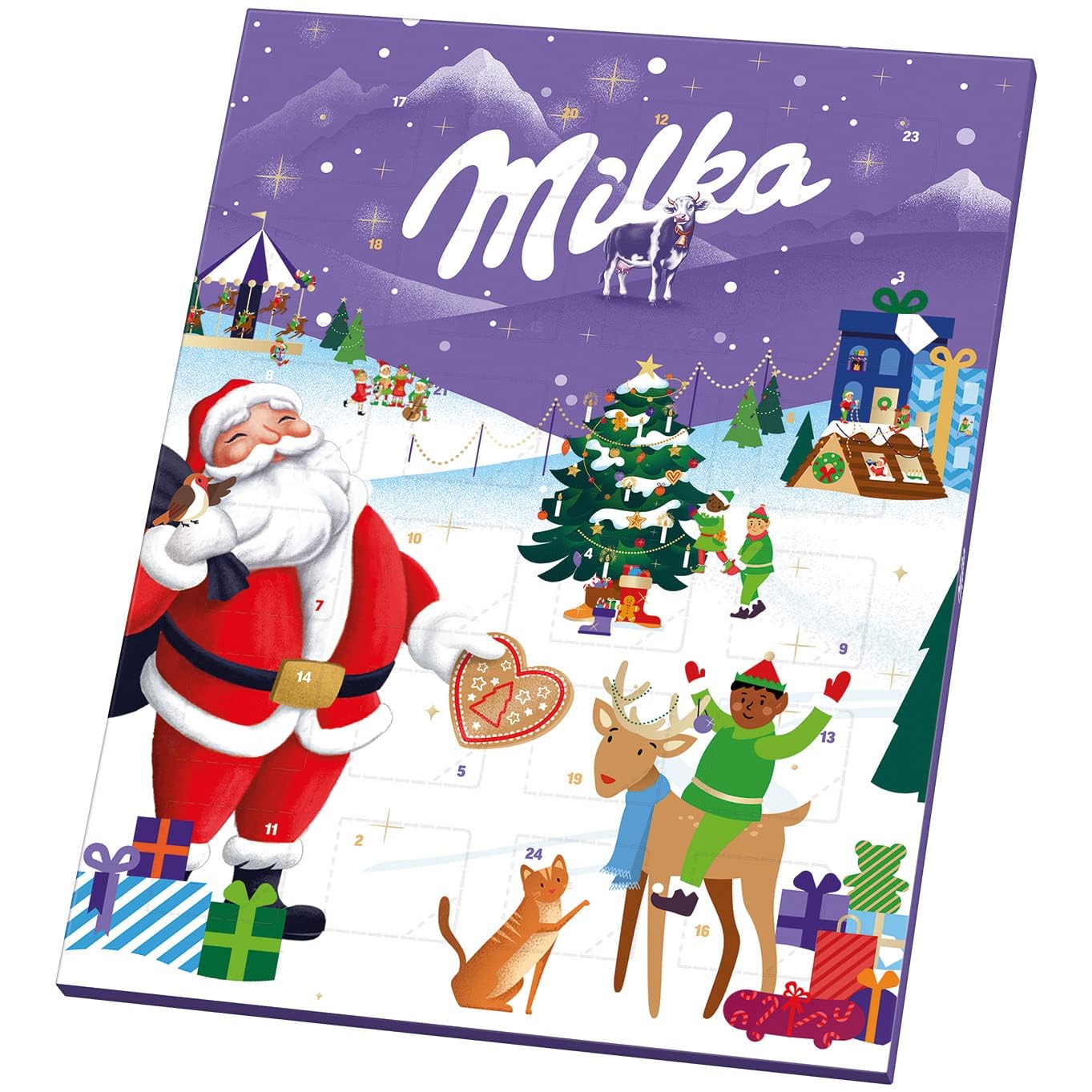Milka Adventskalender, 24 Türchen mit Alpenmilch Schokolade, 90 g