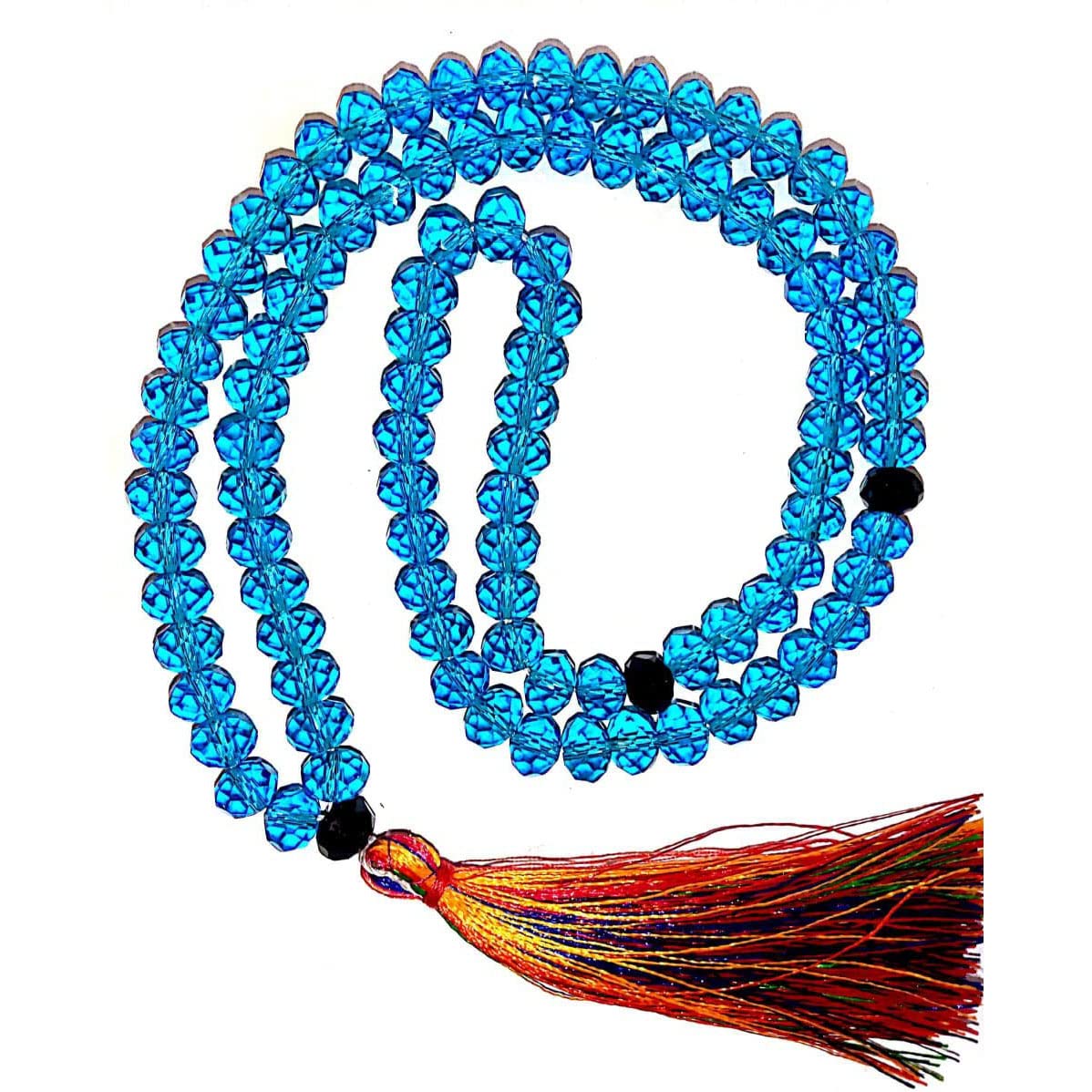 Japa Mala Firoza cristal azur : chapelet 100 perles de méditation