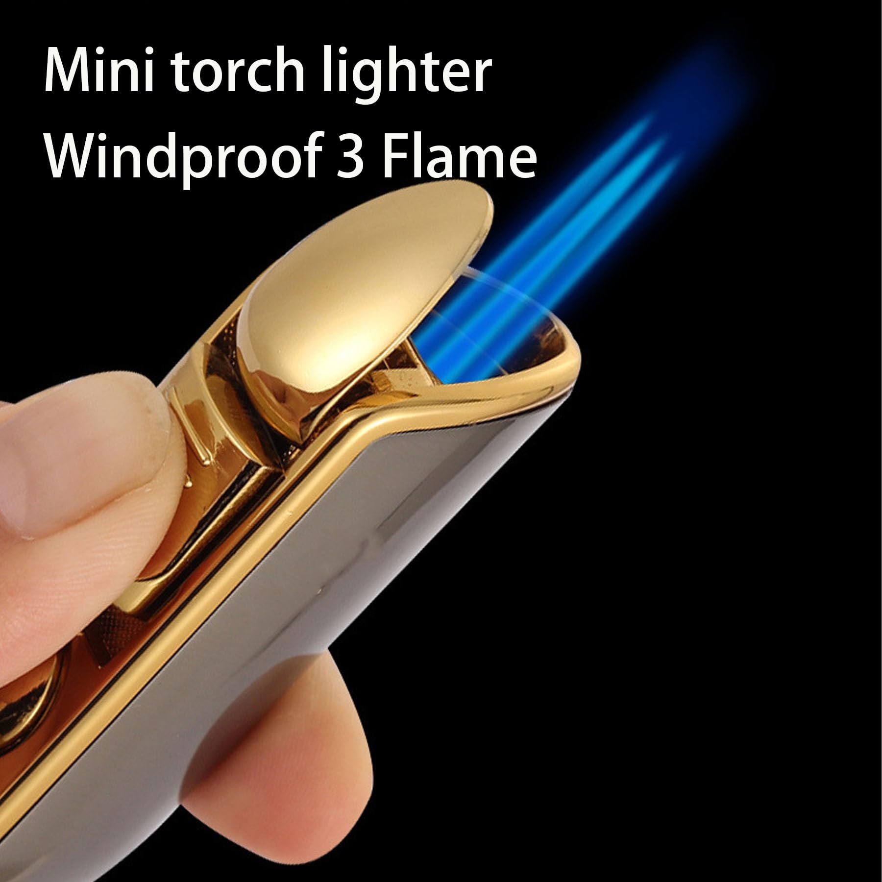 Briquet torche, tempête au butane 3 jets, flamme réglable, pour la fête des pères et les hommes