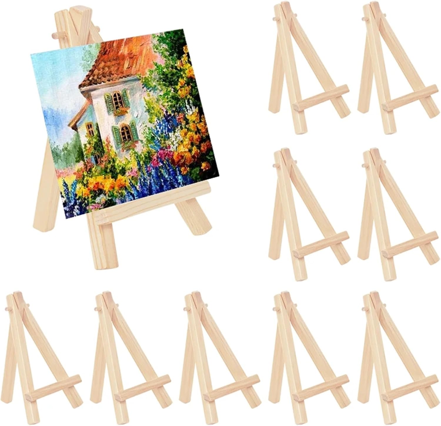 YHNNH Place Card Holders 30Pcs Wooden Mini Easel Frame Wedding Table Number Card Stand Photo Display Holder Painting Craft Artist Supplies(Small)