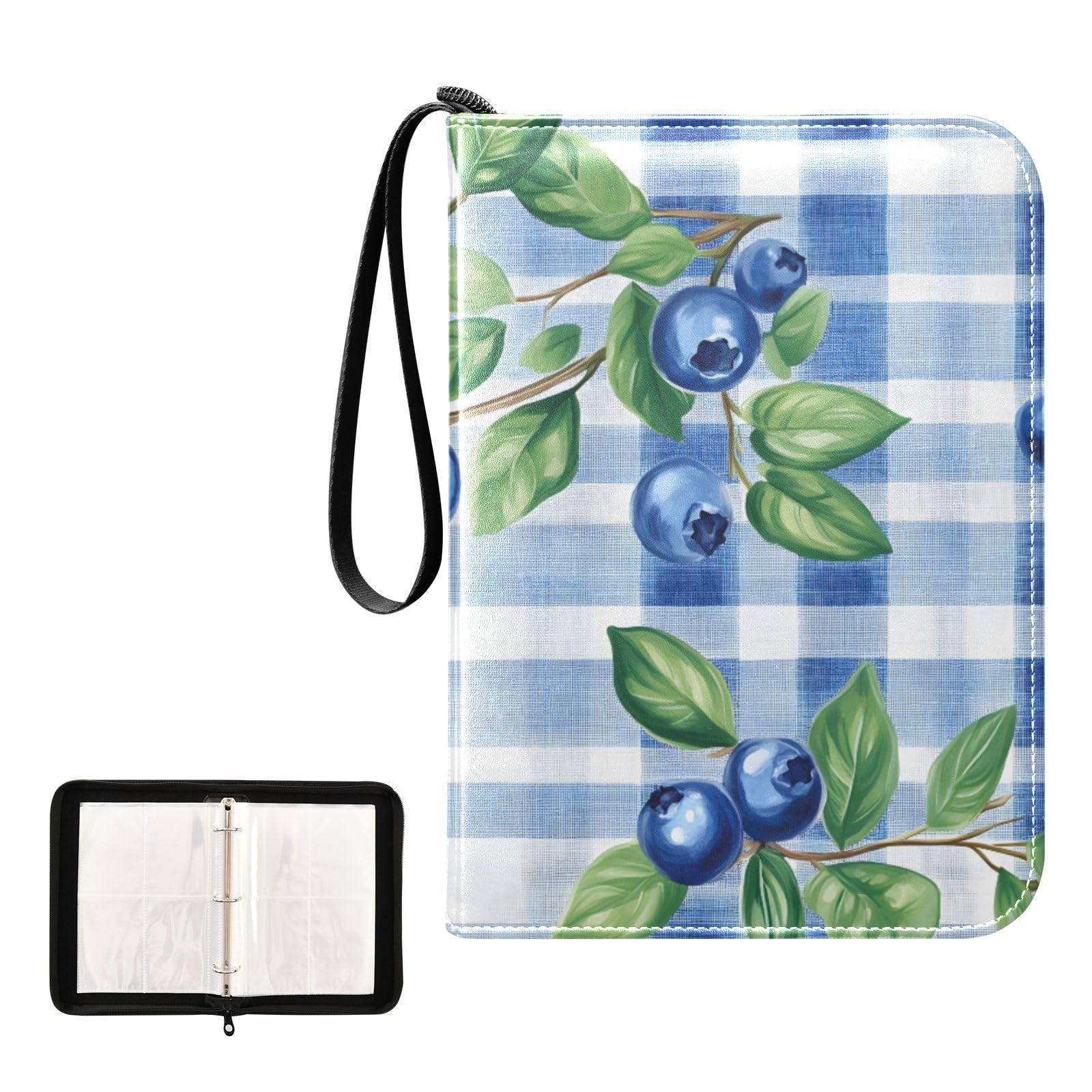 Blueberry Card Binder 4 Pocket Trading Card Binder Portable Cards Collection Book with Zipper : Toys & Games