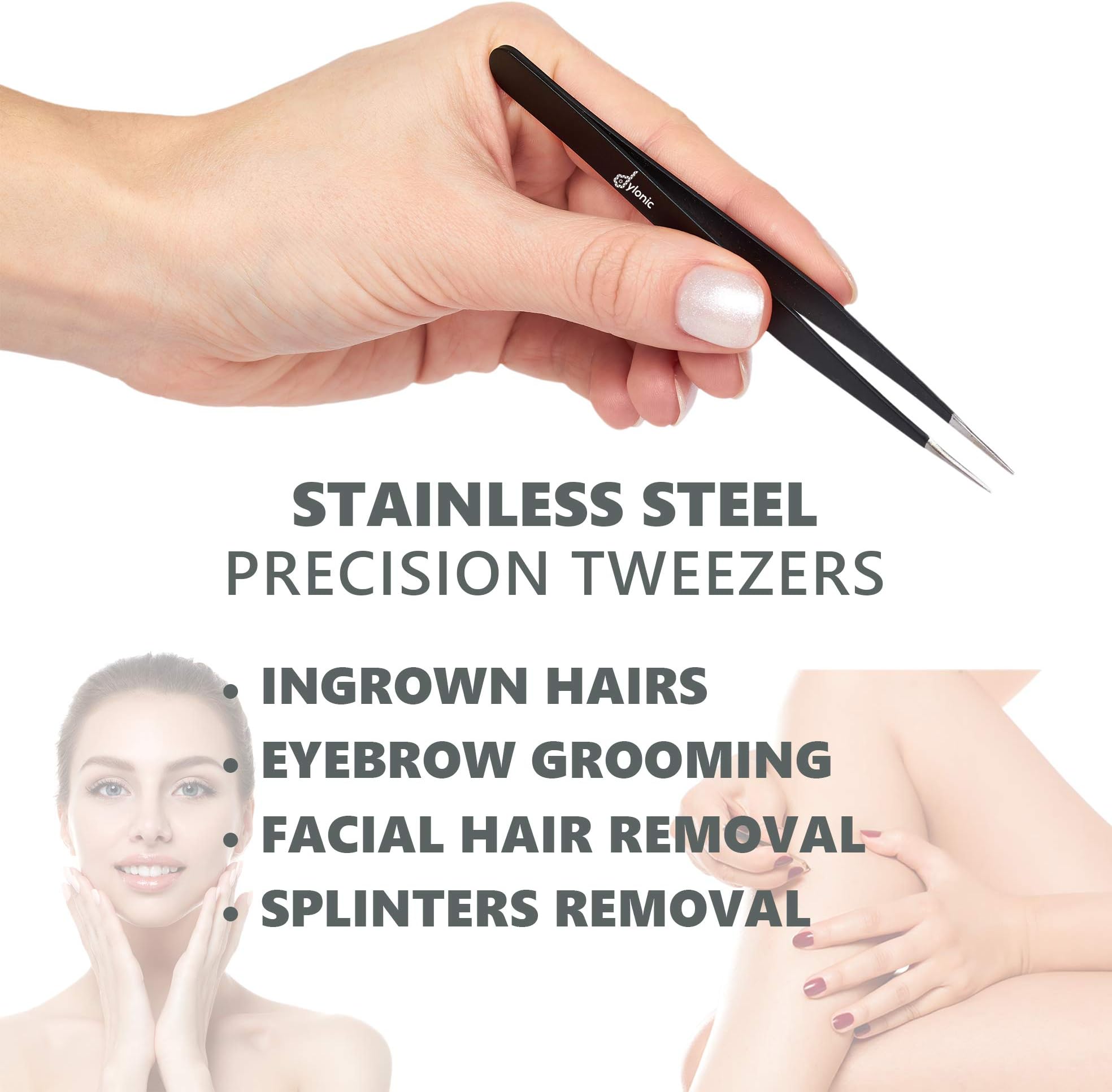 Dylonic Exfoliating Brush For Razor Bumps and Ingrown Hair Treatment, Precision Tweezers, Silicone Face Scrubbers Set - Perfect for Dry Brushing, Body Brush