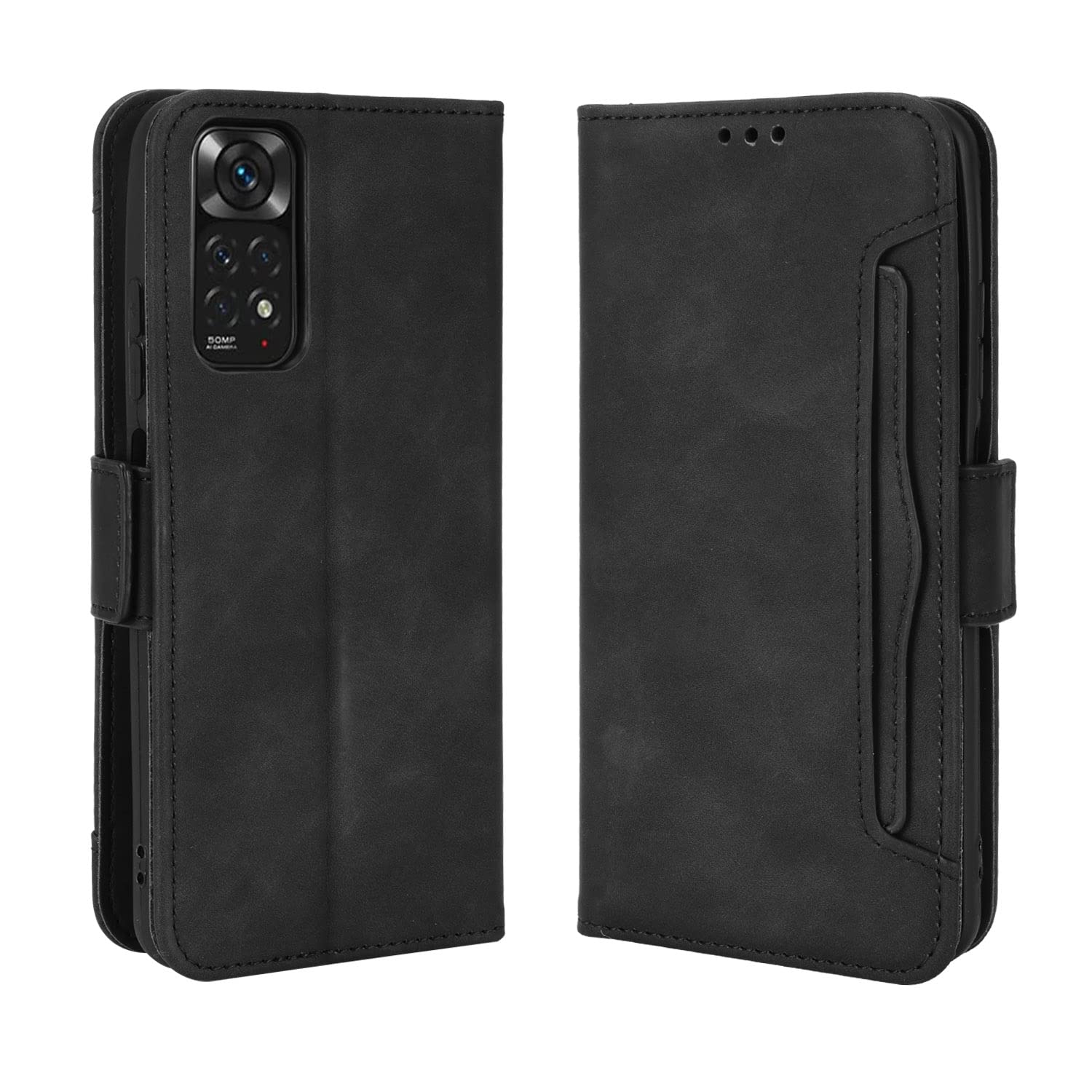 BaiBaiDY Case for Xiaomi Redmi Note 11S Phone Case, Card Slots, Kickstand Feature, Luxury PU Leather Wallet Case Flip Folio Cover, Cover for Xiaomi Redmi Note 11S.(Black)