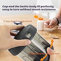 Vista 6 de Mossime Organizador de suplementos con 7 compartimentos extragrandes, tapa suave de TPU, dispensador de píldoras fácil de abrir, organizador