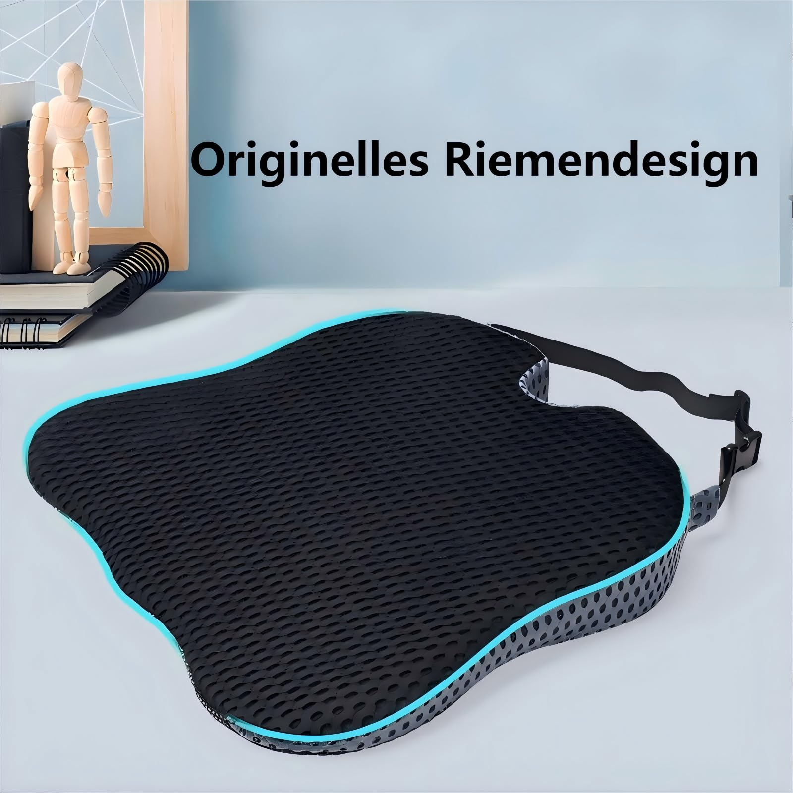 HoldOneLight Coussin de siège ergonomique en forme de U en mousse à mémoire de forme pour soulager le coccyx et le dos, dessous antidérapant