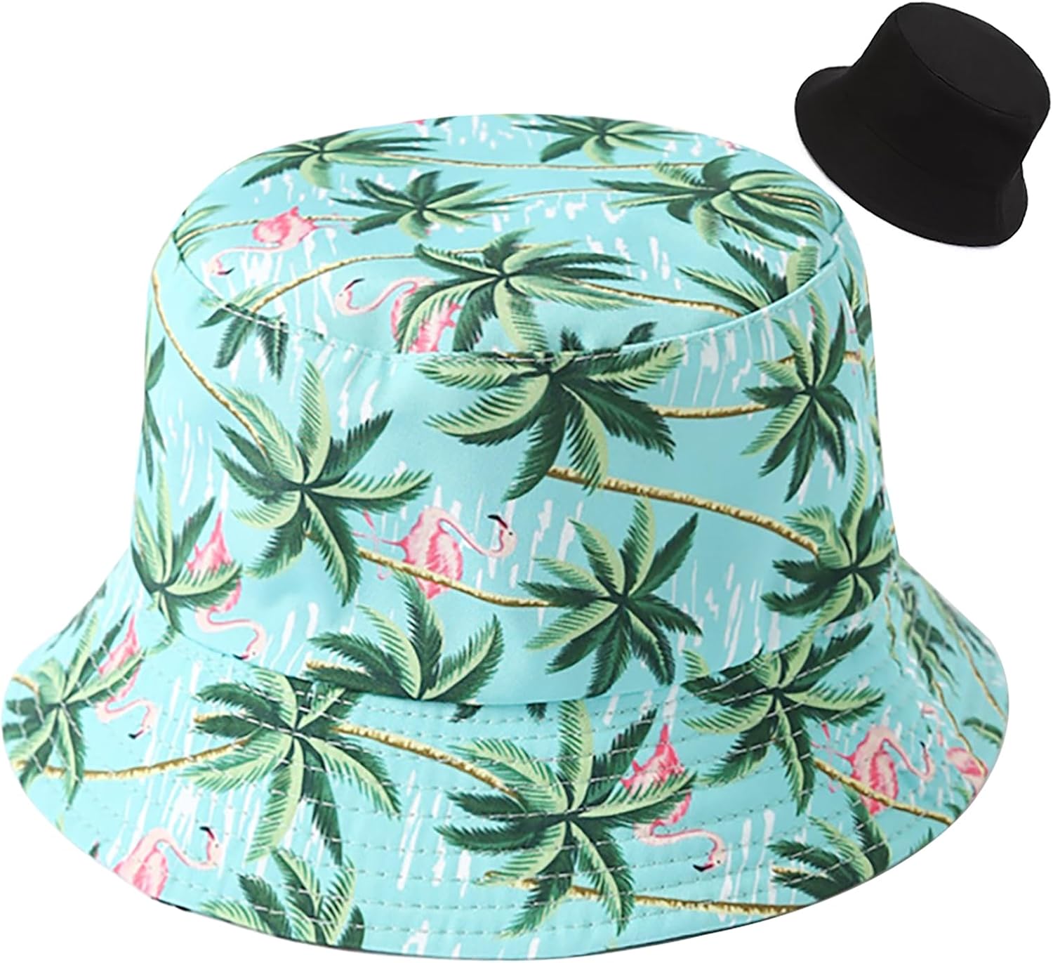 Coconut Tree Print Bucket Hat,Beach Sun Hat Fisherman Hats for Mens Womens