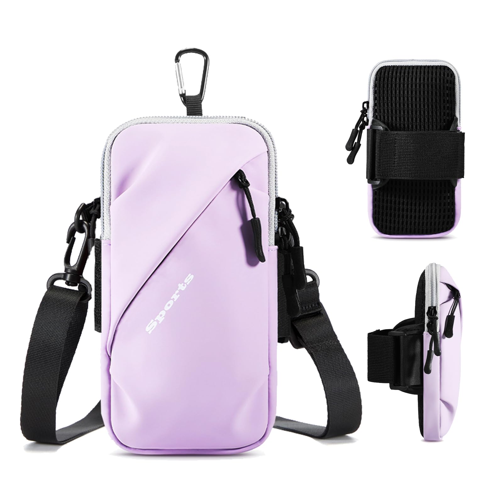 Phone Holder Arm Bands, Small Crossbody Shoulder Holsters Bag with Arm Band, Fits iPhone and All Cell Phones, Use for Running, Walking, Hiking &