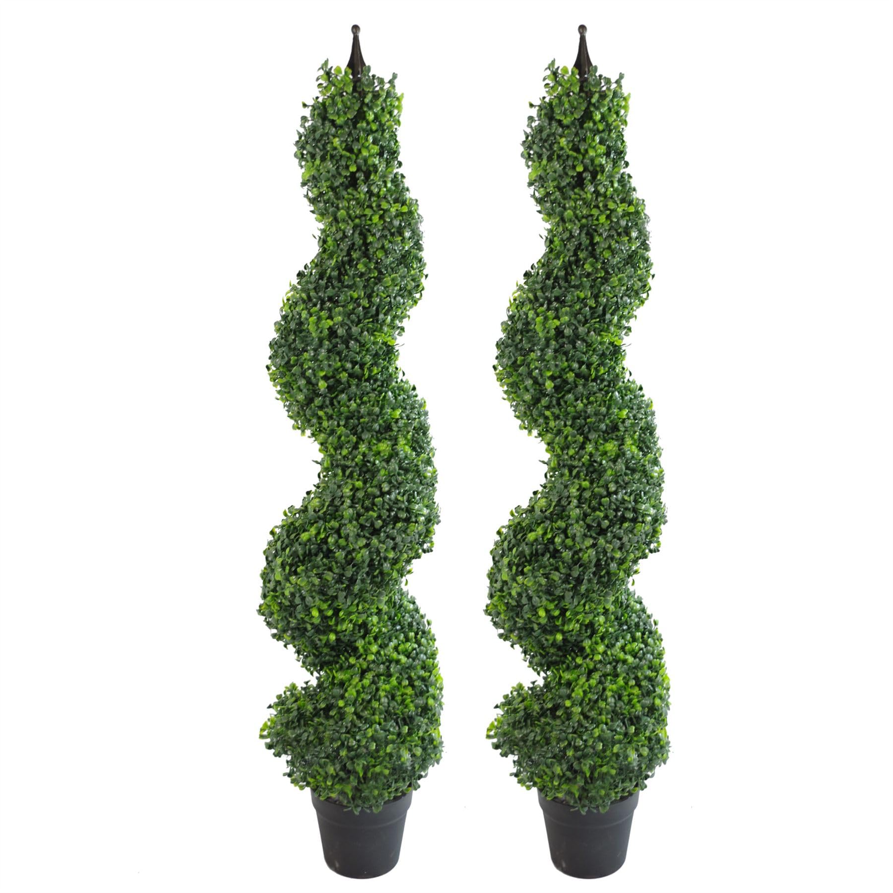 Leaf Topiary Boxwood Artificial Tree In Pot 120Cm 2 Pack