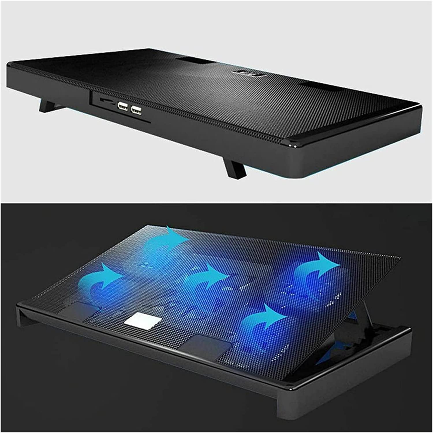 Base di raffreddamento da Gaming Laptop Cooler Cooling Pad 2 Porte USB E Cinque Di Raffreddamento Per 15.6 Supporto Regolabile 17 Pollici Velocità Ventola Per Notebook per PC Notebook