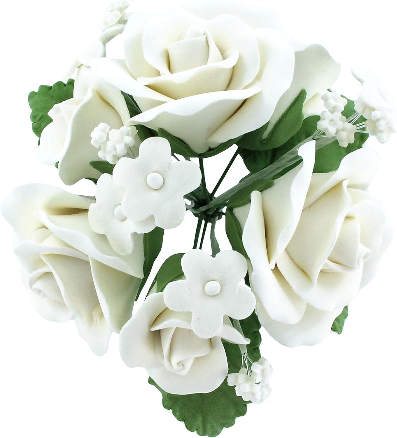 Global Sugar Art Garden Rose Sugar Cake Flowers Topper Bouquet White, 1 Count by Chef Alan Tetreault