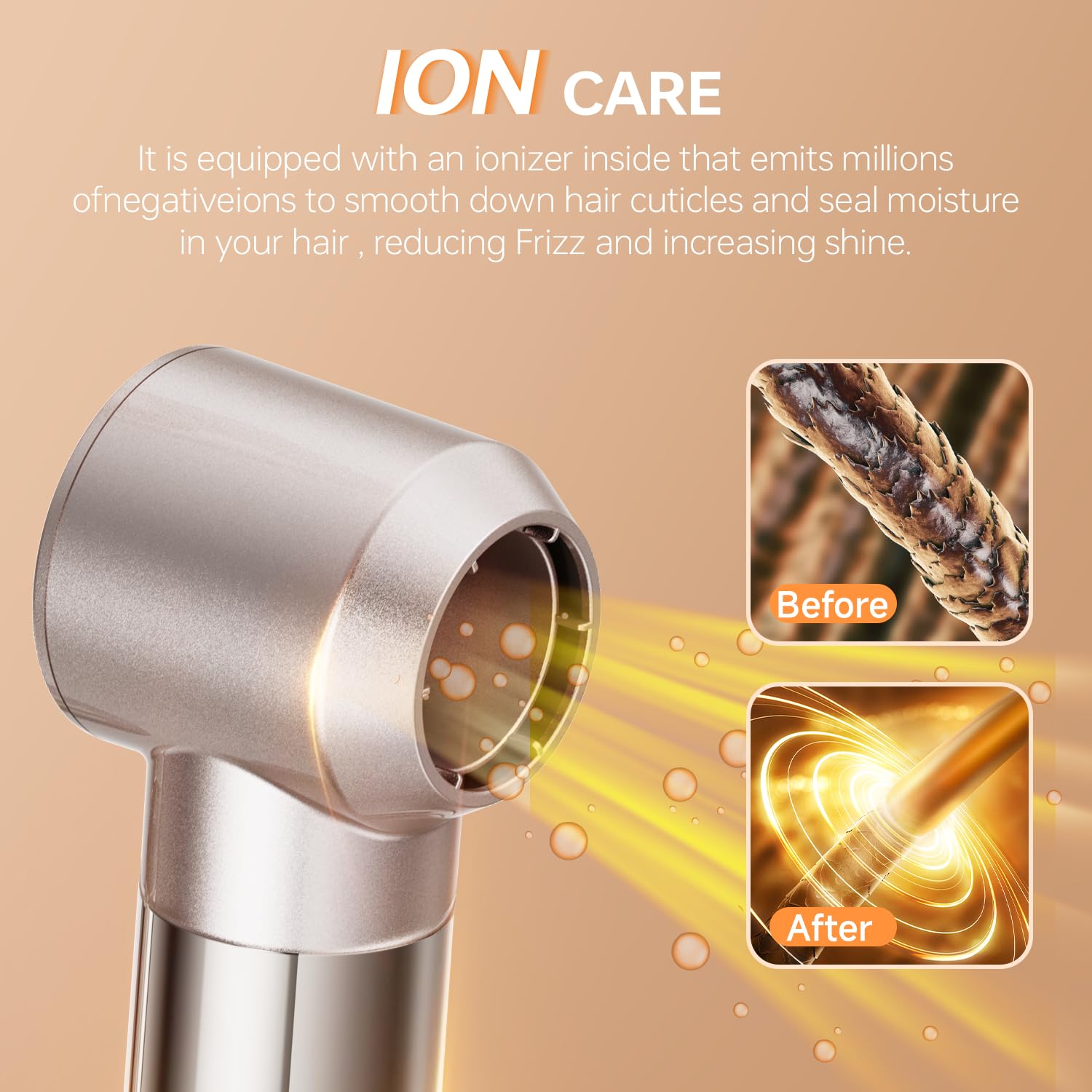 [140000 RPM]Warmluftbürste [6 in 1] Air Styler & Föhnbürste, Hochtouriger negative Ionen Haartrockner schnell trocknend, Warmluftbürste Set mit Auto-Air Locken, Volumizer, Rundbürstenföhn, Glätteisen