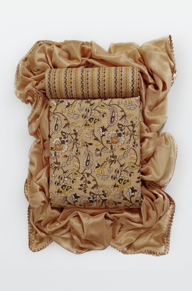 Sun Fashion And Lifestyle Women's Cotton Blend Printed Unstitched Salwar Suit Churidar Dress material Fabric with Dupatta