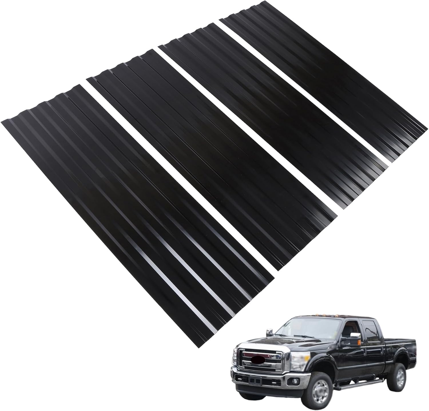 WFLNHB 4Pcs Black Steel Truck Bed Floor Patch Panel Replacement for F250 F350 F450 1999-2016 926-881