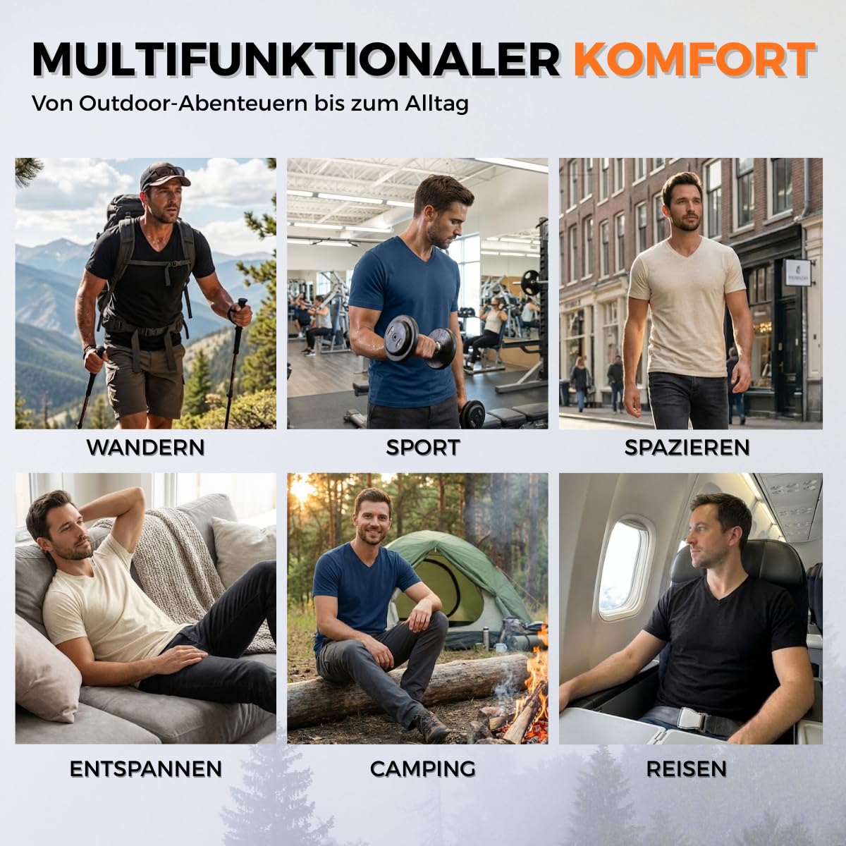menique 100% Merino Wolle T-Shirt Herren Funktionsshirt Laufshirt Wandern Reisen Unterhemd Thermo Basisschicht Atmungsaktiv Kurzarm Sportshirt