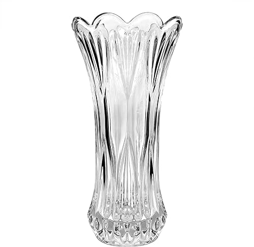 Jarrón de cristal transparente de 11.2 pulgadas, diseño cilíndrico engrosado, decoración para el hogar, mesa de comedor, centros de mesa, oficina,