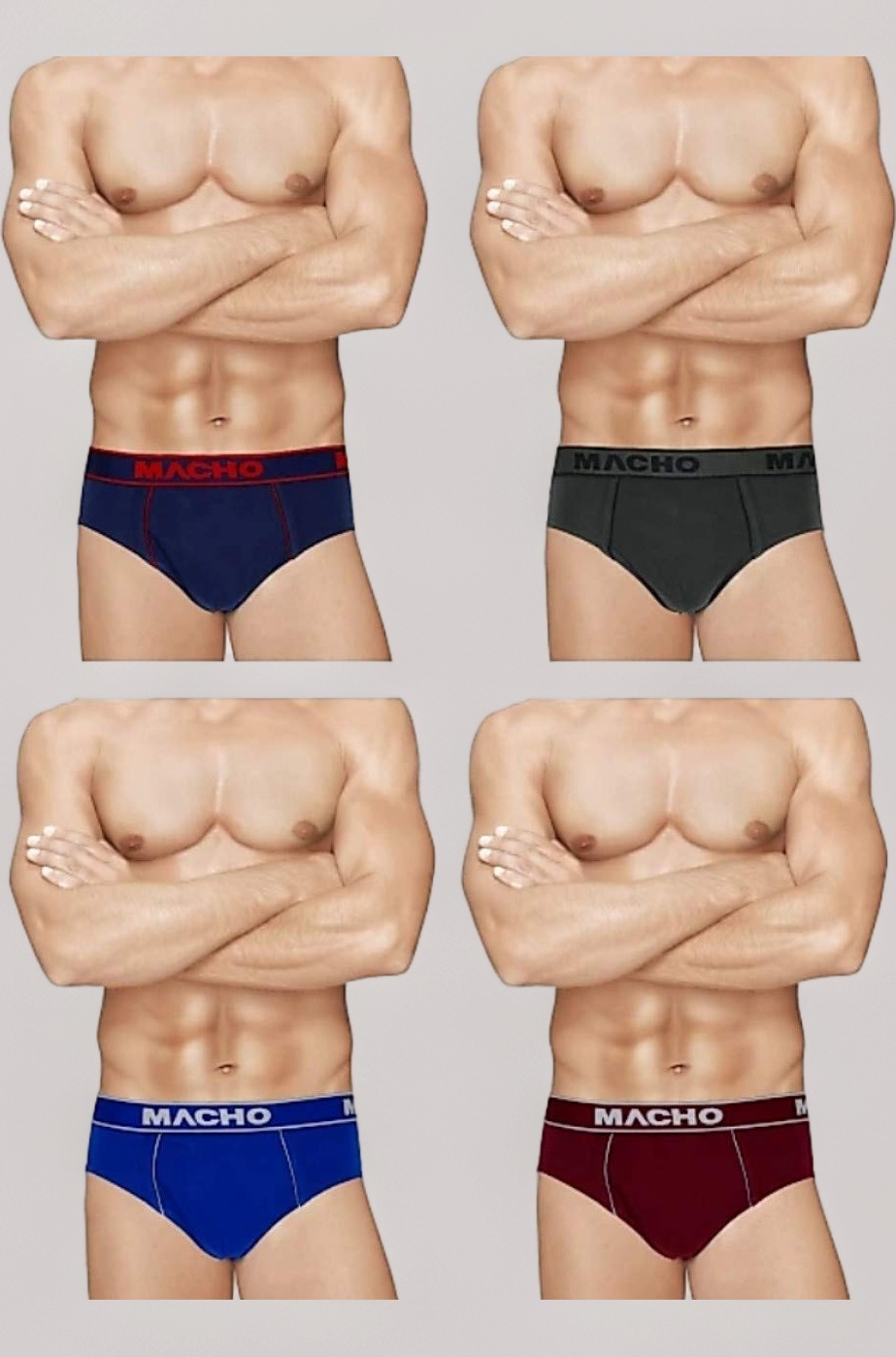 Men's Cotton Briefs (Pack of 4) (MACHO TEX_Multicolour_100 CM)