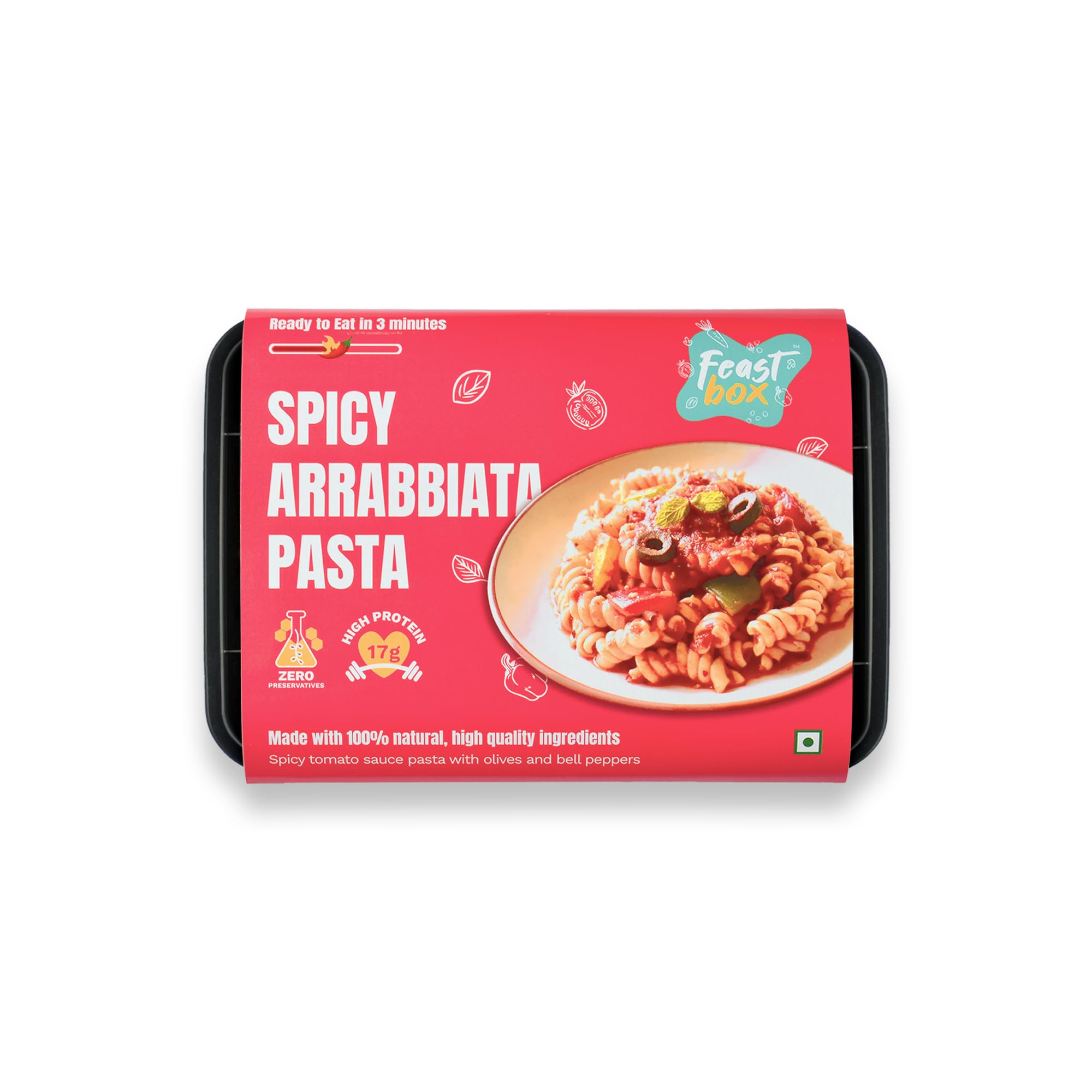 Feastbox Spicy Arrabbiata Pasta | No Preservatives and Additives | Ready to Eat | Instant Pasta Meal 260 Gram Each | Pack of 1 (B0CV5RHXWY) Amazon Price History, Amazon Price Tracker