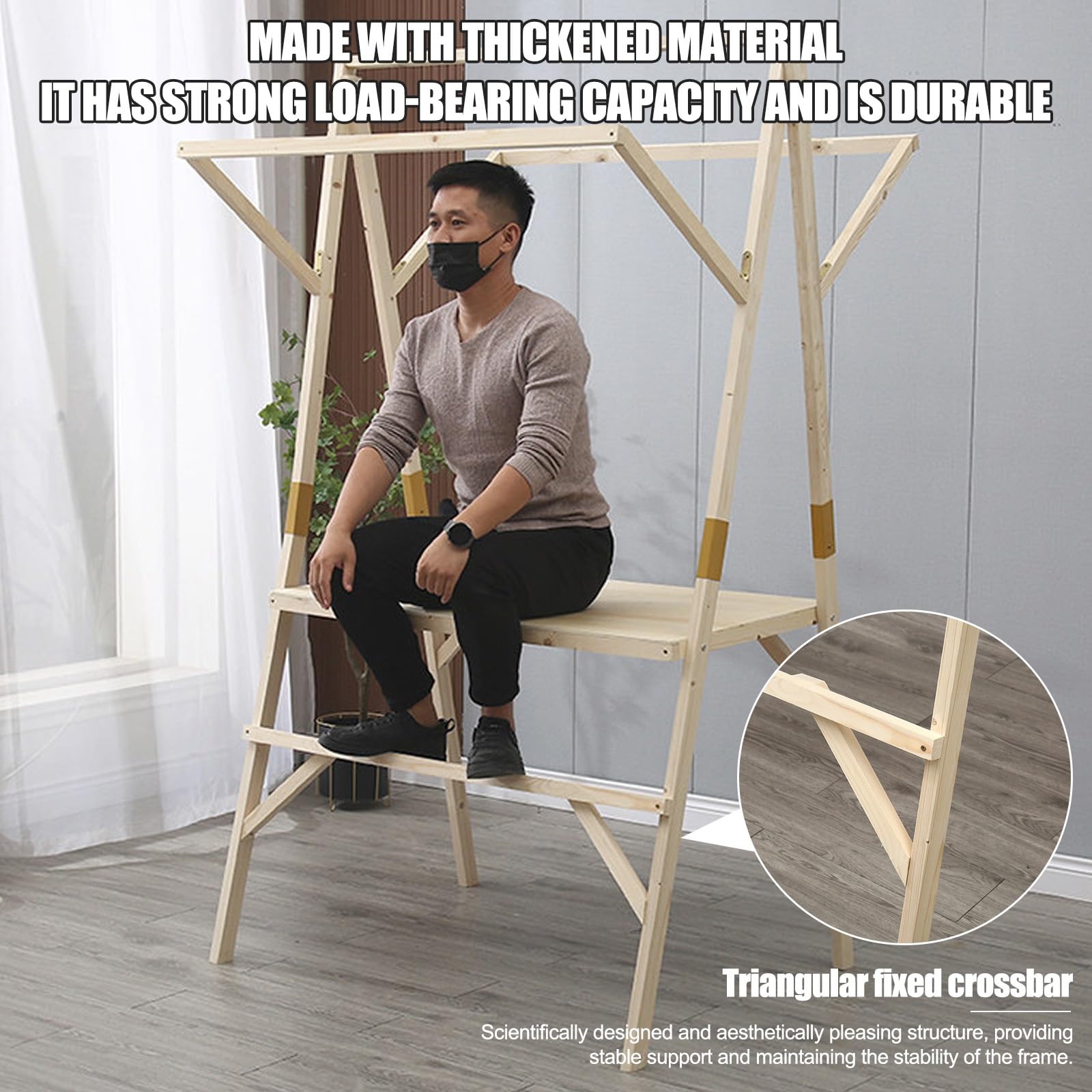 HARELA Marktstand Imbisswagen Marktstand-Display Aus Holz, Tragbarer Lebensmittelwagen für Straße/Bauern Markt, Multifunktionale Außenkonzessionsstand für Handwerksshows(White,150cm/59in)